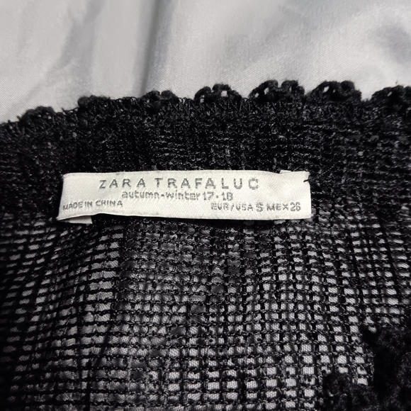 Zara black crochet tshirt - sz S - Picture 3 of 3